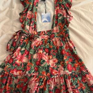 MAJORELLE Floral Dress in Red and Green